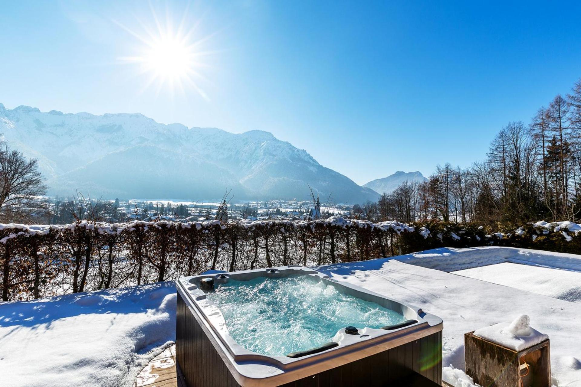 Luxus Ferienhaus Salzburg Chalet Mit Pool, Sauna, Whirlpool, Kamin Grossgmain Exterior photo